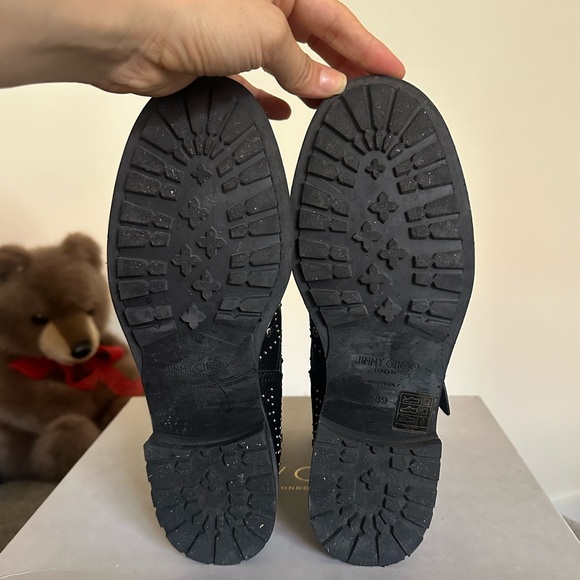 JIMMY CHOO Black Stud Moto Boots - Picture 4 of 5